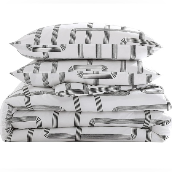 City Scene Mainline White Duvet Cover & Sham Bedding Set King - Picture 3 of 11